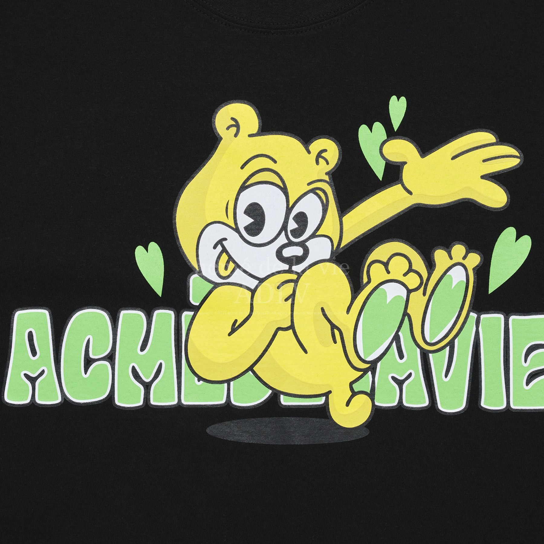  Áo thun - Acmé de la vie - ADLV RETRO HEART BEAR SHORT SLEEVE T-SHIRT BLACK 