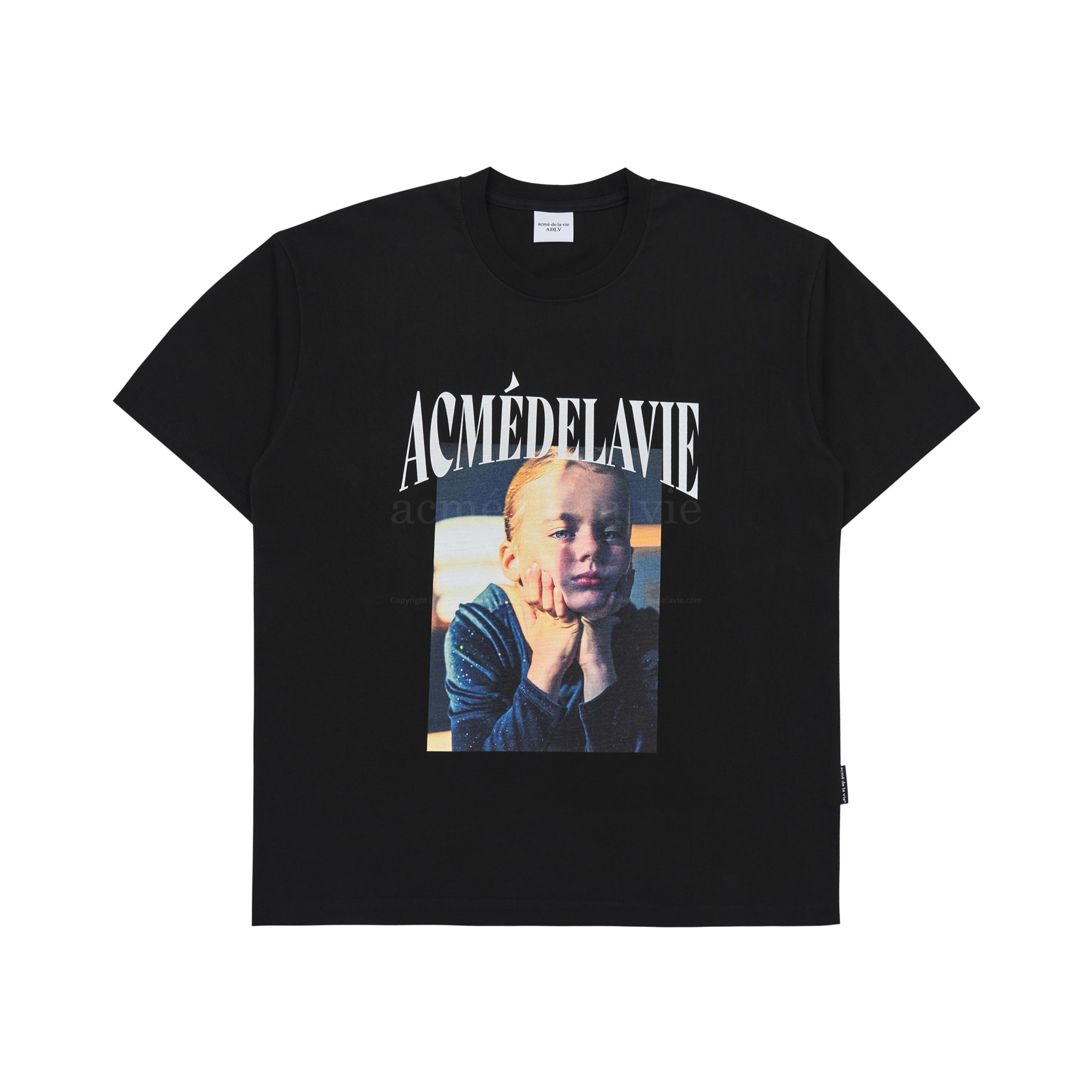 ■acme de la vie■ ADLV BASIC SHORT SLEEVE TSHIRT 2 BLACK AD Áo thun ADLV DTP WINDOW SEAT BABY FACE SHORT SLEEVE T-SHIRT