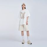  Áo thun Acmé de la vie - ADLV BLACK FUZZY RABBIT SHORT SLEEVE T-SHIRT CREAM 