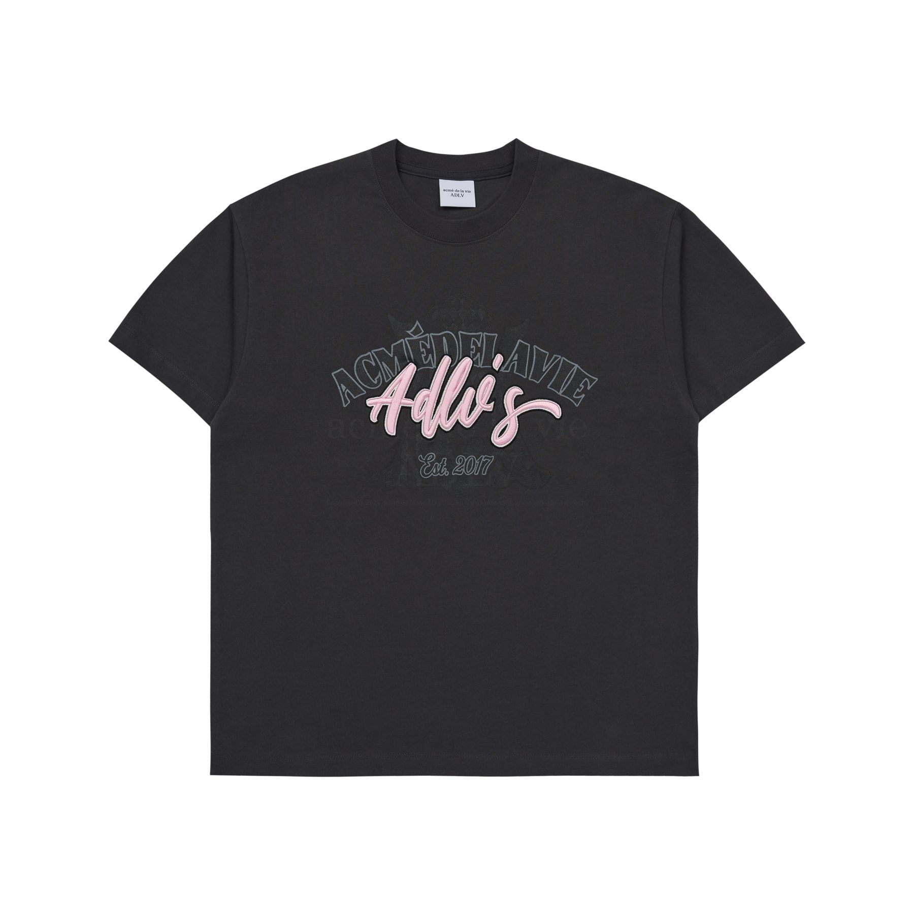 ☆【acme'de la vie】☆SPORTY LOGO EMBROIDERY SHORT T-SHIR.T acme de la vie Unisex Sporty Emboss Printing Short Sleeve