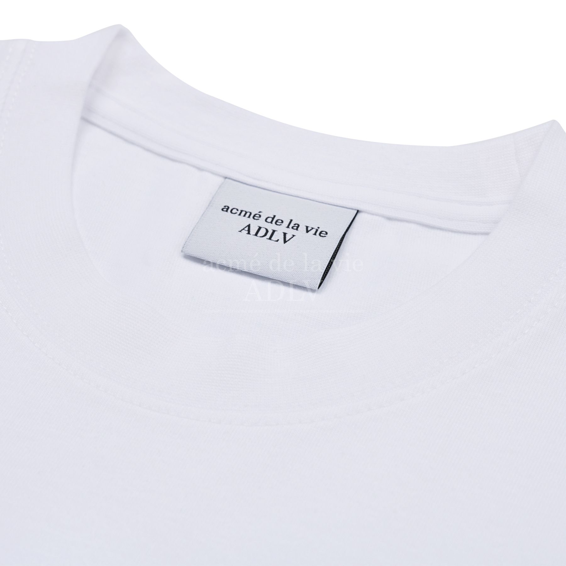  Áo thun - Acmé de la vie - ADLV A LOGO MONOGRAM EMBOSSING EMBROIDERY SHORT SLEEVE T-SHIRT WHITE 