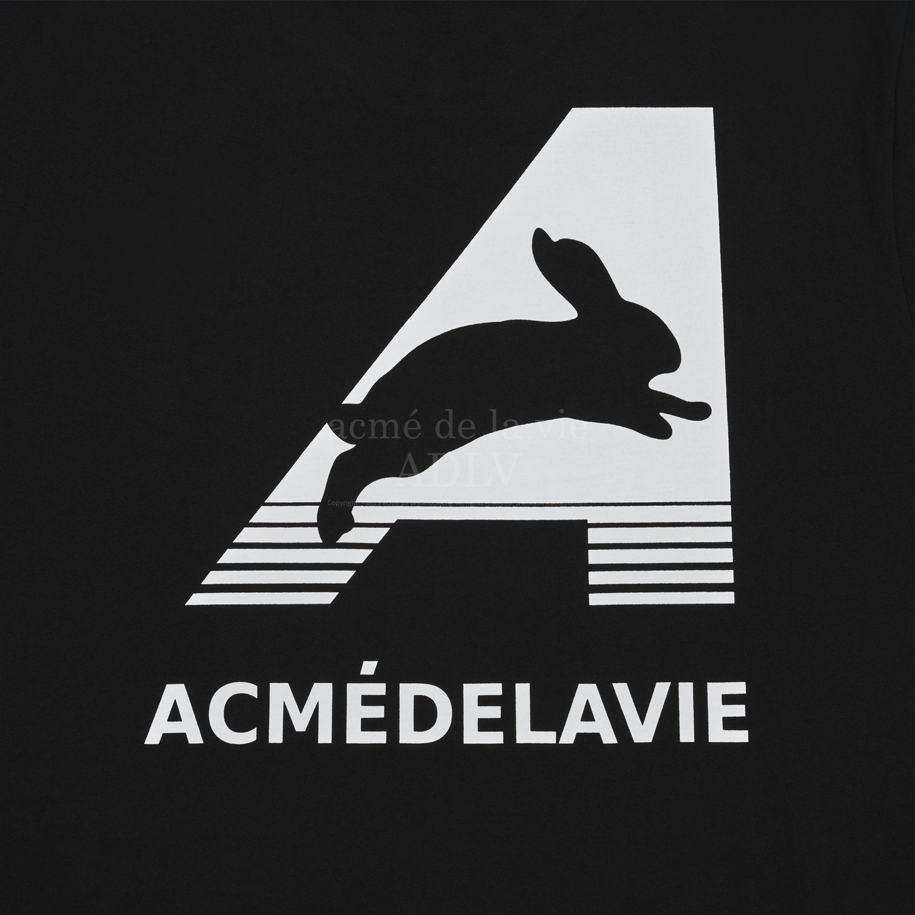  Áo thun - Acmé de la vie - ADLV BIG A LOGO RABBIT SHORT SLEEVE T-SHIRT BLACK 