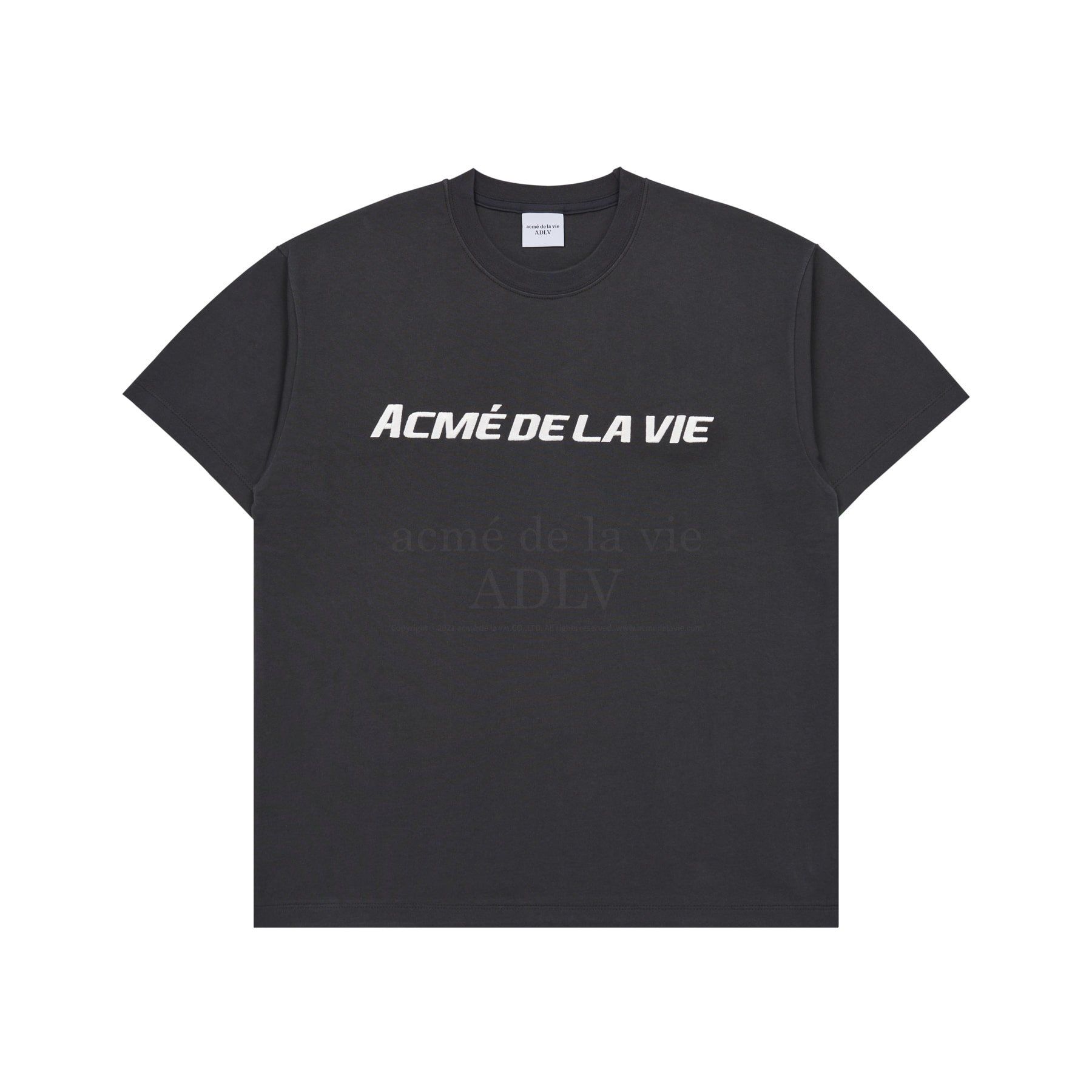  Áo thun - Acmé de la vie - ADLV SPORTY LOGO EMBROIDERY SHORT SLEEVE T-SHIRT CHARCOAL 