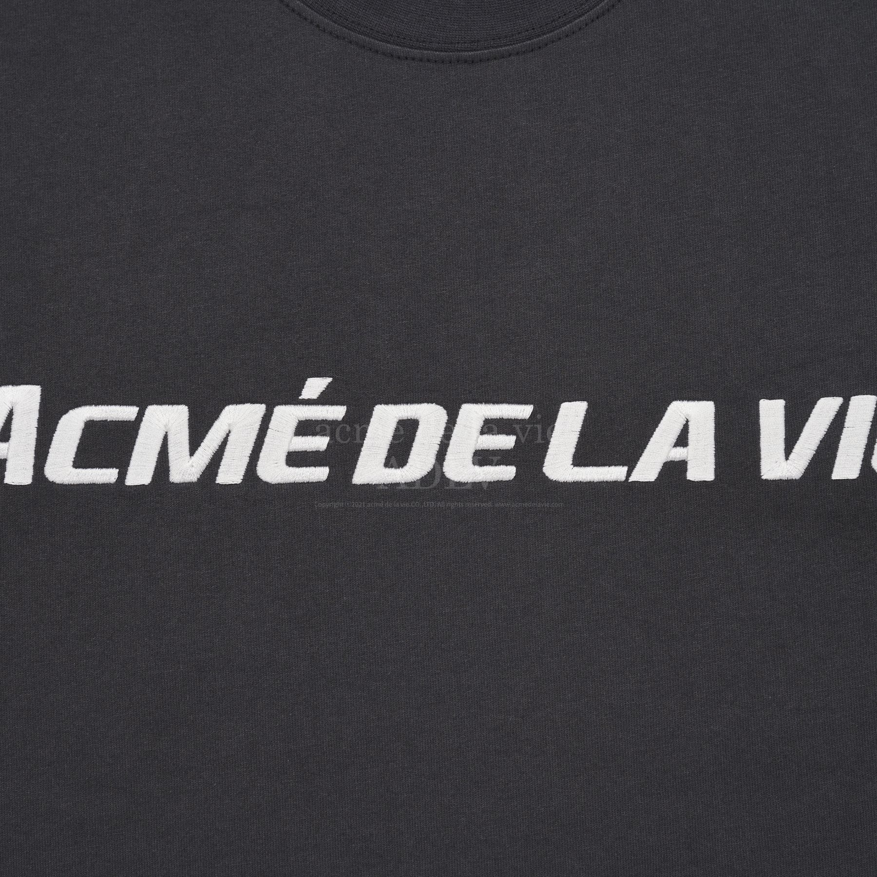  Áo thun - Acmé de la vie - ADLV SPORTY LOGO EMBROIDERY SHORT SLEEVE T-SHIRT CHARCOAL 