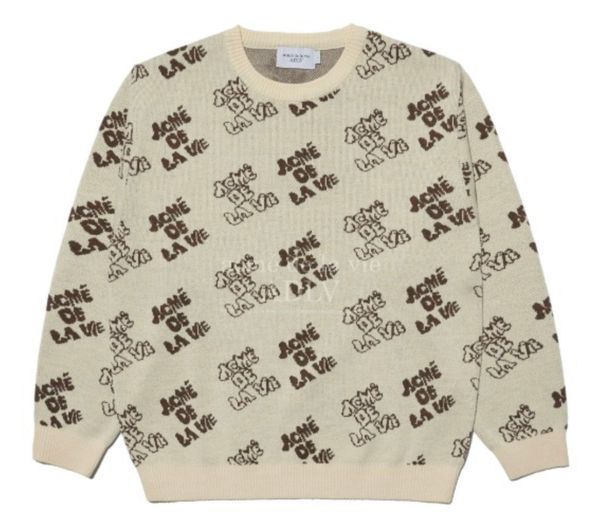  Áo Sweater Acmé de la vie - ADLV LOGO PATTERN KNIT BEIGE 