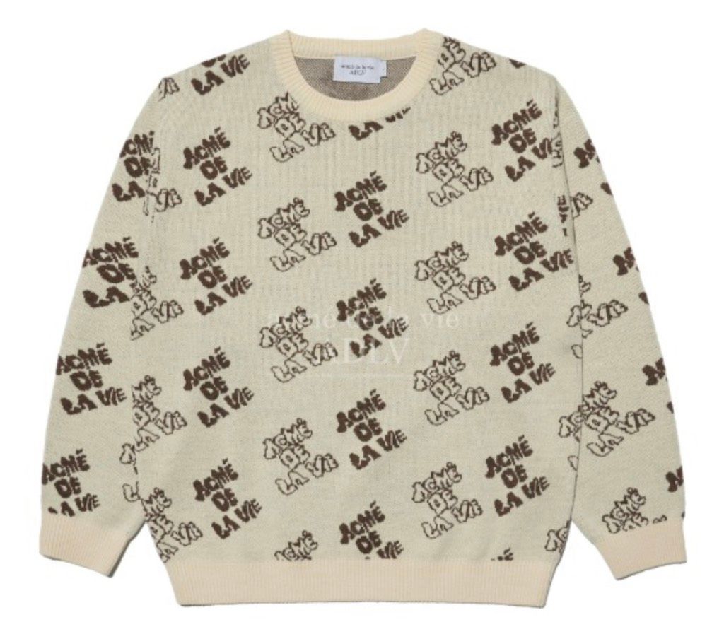  Áo Sweater Acmé de la vie - ADLV LOGO PATTERN KNIT BEIGE 