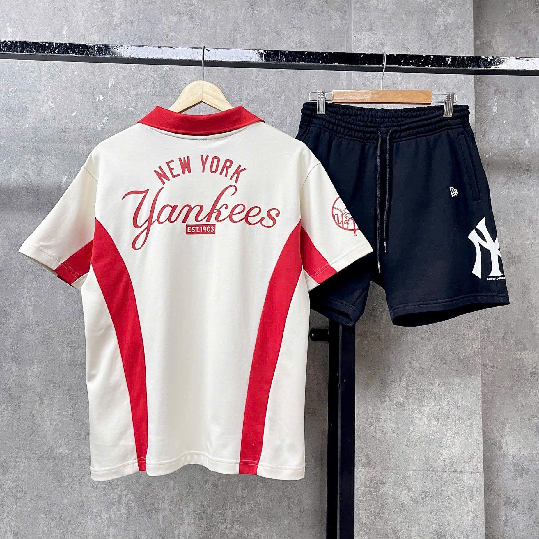  Áo Thun Polo New Era - [Unisex] NY Yankees Hip Line White Red - 19220193 