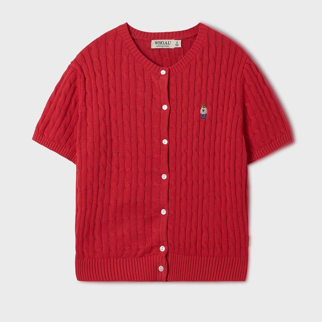 Áo Cardigan WHOAU - Steve R-neck Short Sleeve Cardigan