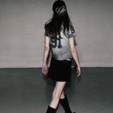  Áo Thun [Unisex] Badblood - 91 Crack Print V-Neck T-Shirt White - w-tee25-049 