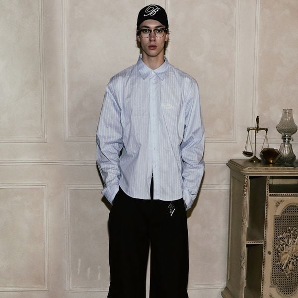 Áo Sơ Mi Badblood - Classic Logo Long Sleeve Shirt - Blue/Stripe - w-sht24-016