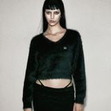  Áo Sweater [Nữ] Lông Badblood - BS Mohair V-neck Sweater Black - w-knt24-017 