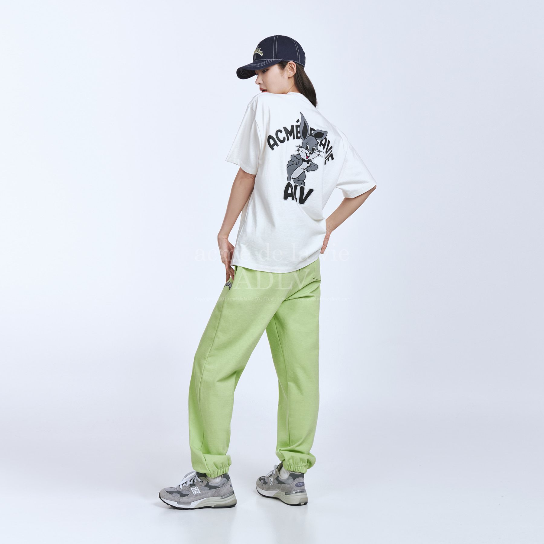 ADLV ♥ NEWSPAPER RABBIT SHORT SLEEVE T-SHIRT /追跡付 acme de la vie