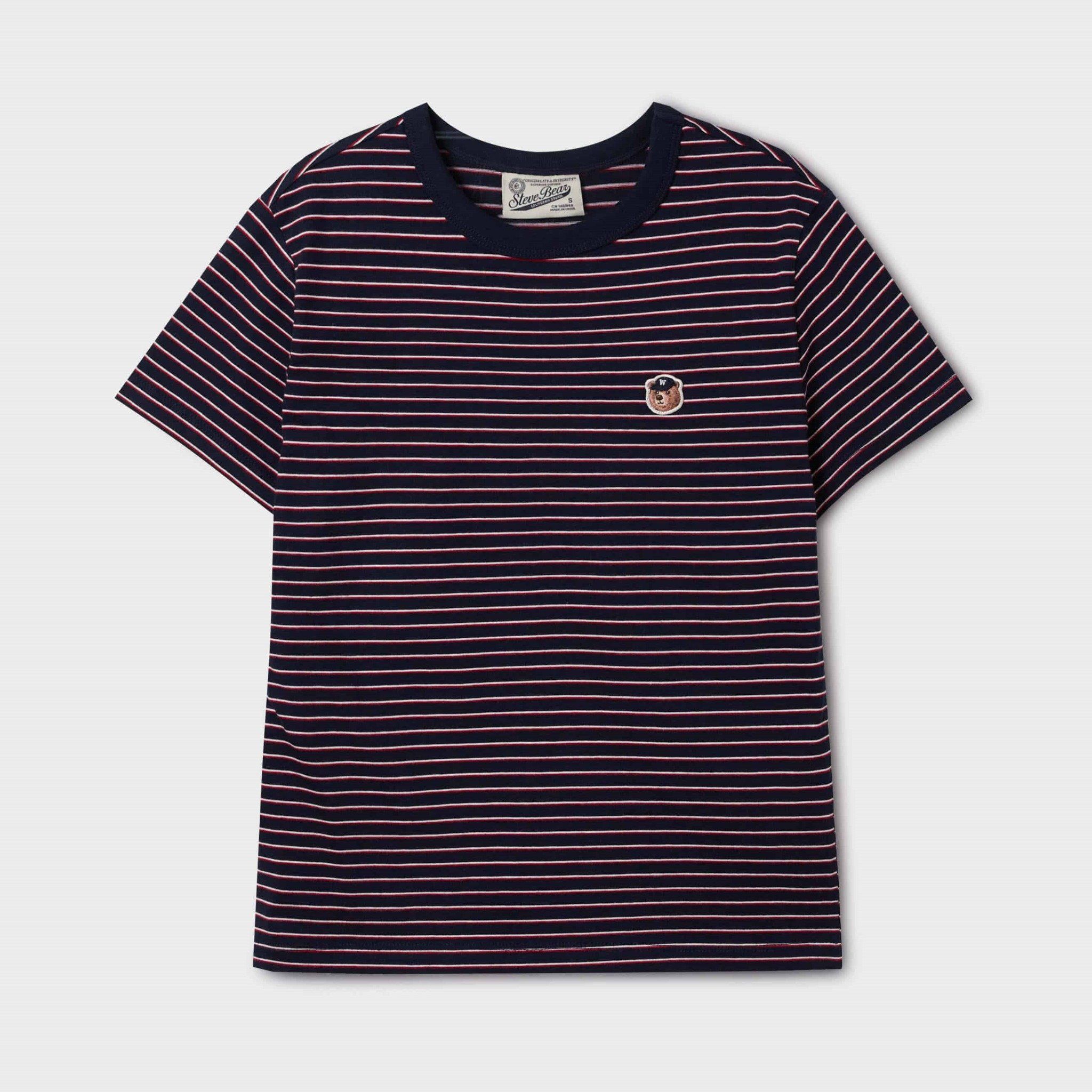 Áo Thun WHOAU [Nữ] - Steve Multi Stripe T-shirt Navy 