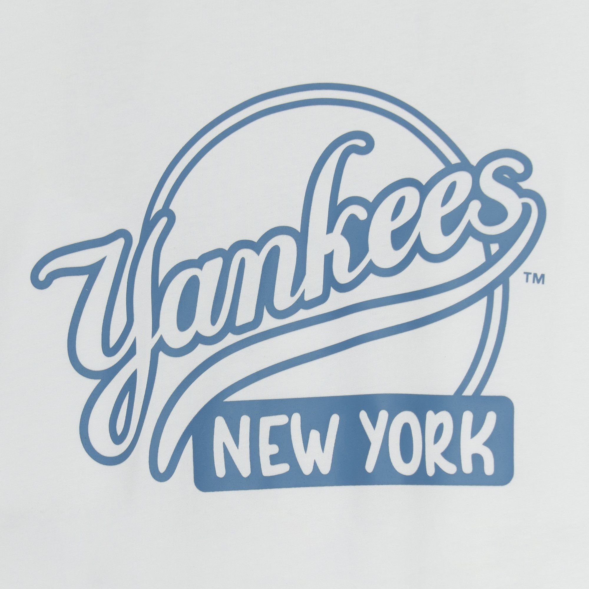  Áo thun MLB [Unisex] Basic Street Cursive Overfit NY Yankees - 3ATSB5353-50WHS 