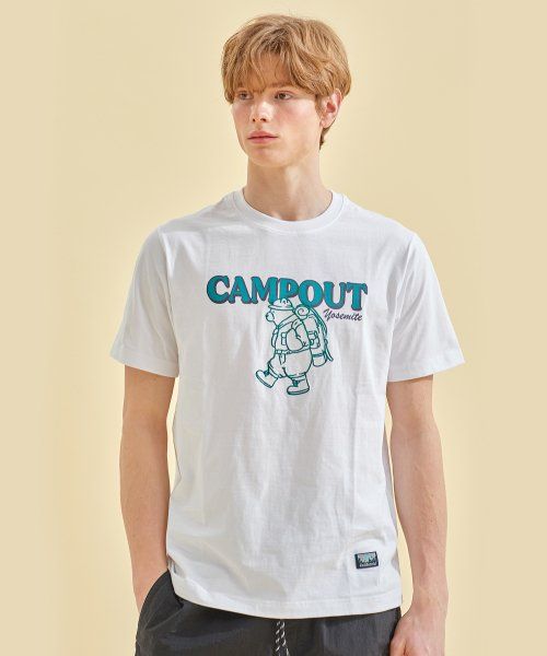  Áo Thun WHO.A.U -  Camping Bear Embroidered T-shirt WHRAB2507U 