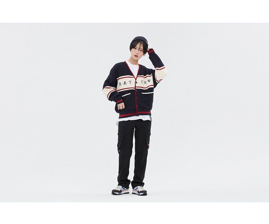  Áo Cardigan RMTCRW [ROMANTIC CROWN] - 21C BOYS COTTON CARDIGAN NAVY Size M 