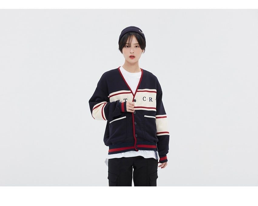  Áo Cardigan RMTCRW [ROMANTIC CROWN] - 21C BOYS COTTON CARDIGAN NAVY Size M 