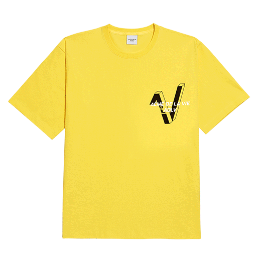 Áo ADLV V Symbol Logo Short Sleeve T-Shirt Light Yellow