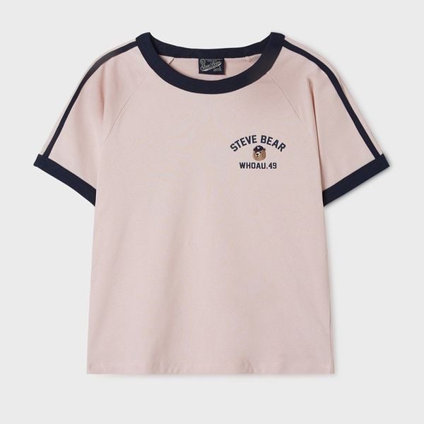 Áo Thun Crop WHOAU [Nữ] - Steve Track Line Ringer T-shirt - WHRAF3753F