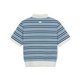  Áo Polo MLB [Nữ] Varsity Stripe Crop Collar T-Shirt NY Yankees - 3FPQV0253-07SBL 