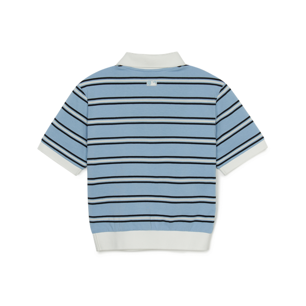 Áo Polo MLB [Nữ] Varsity Stripe Crop Collar T-Shirt NY Yankees - 3FPQV0253-07SBL