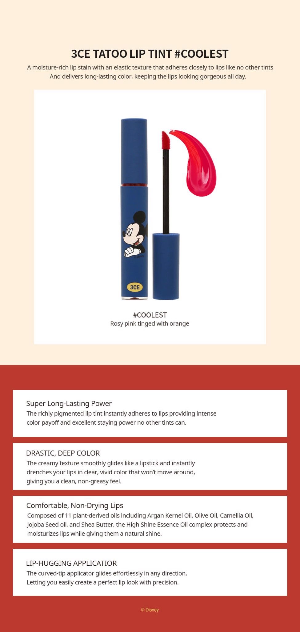  SON 3CE MICKEY TATTOO LIP TINT HÀN QUỐC CHÍNH HÃNG 