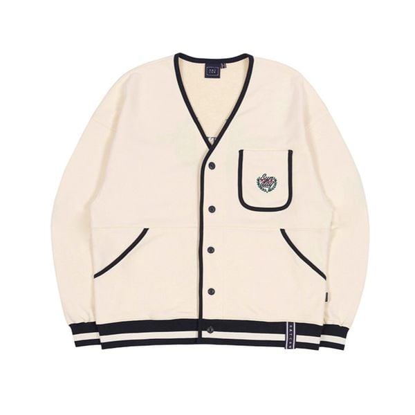  Áo Cardigan RMTCRW [ROMANTIC CROWN] - MODERN LAUREL COTTON CARDIGAN OATMEAL Size S 
