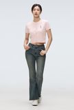  Áo Thun Len SPAO [Nữ] - Woody Cable Crop Cardigan Pink - SPCKF24G51 