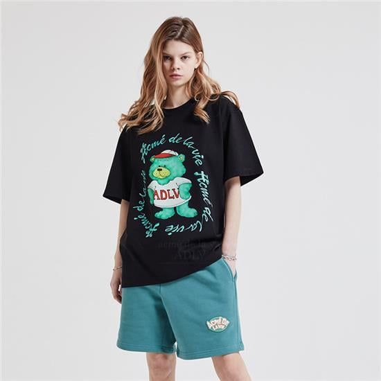  Áo thun - ADLV - Acmé de la vie - ADLV GREEN BEAR SHORT SLEEVE T-SHIRT BLACK 