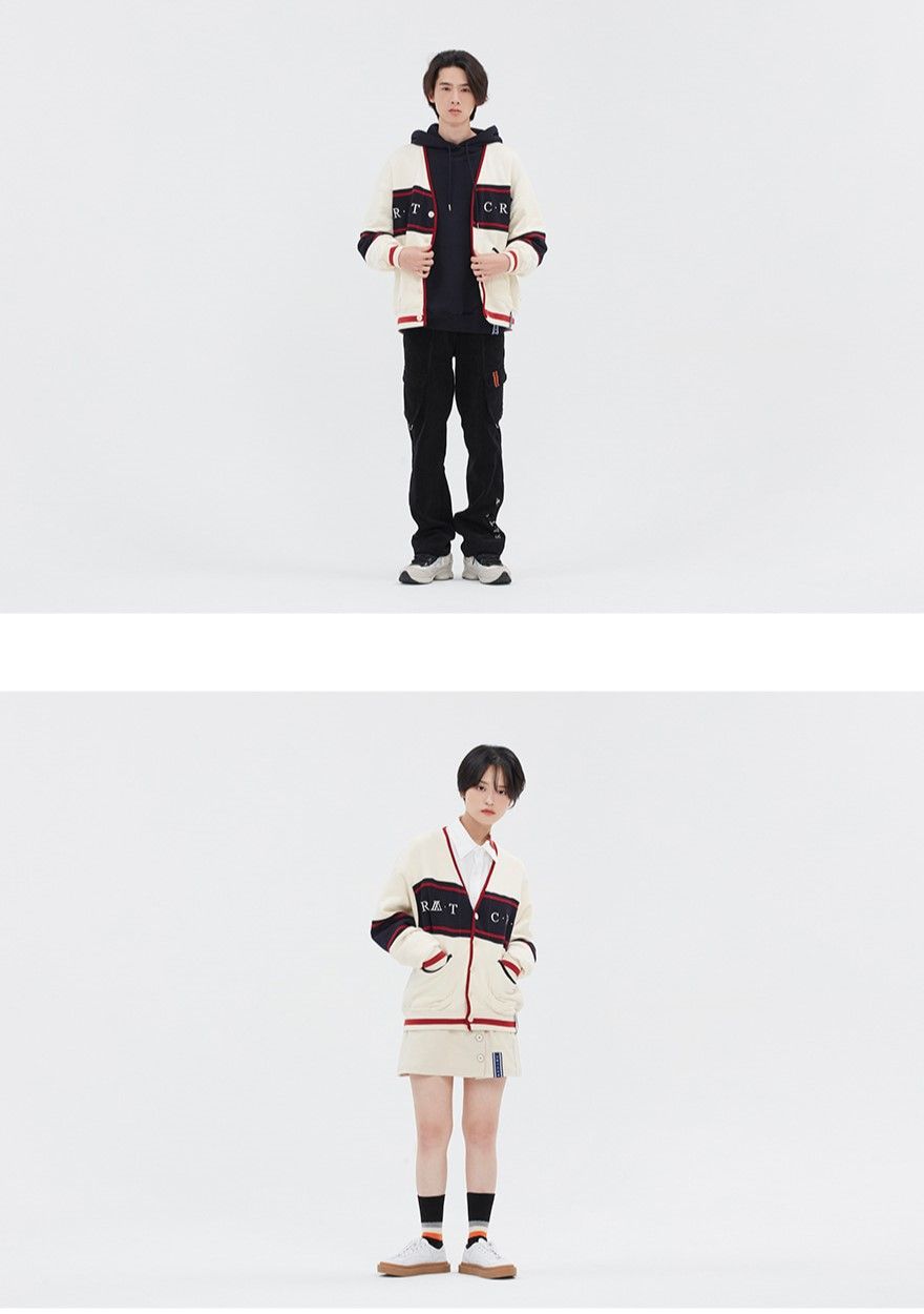  Áo Cardigan RMTCRW [ROMANTIC CROWN] - 21C BOYS COTTON CARDIGAN OATMEAL Size L 