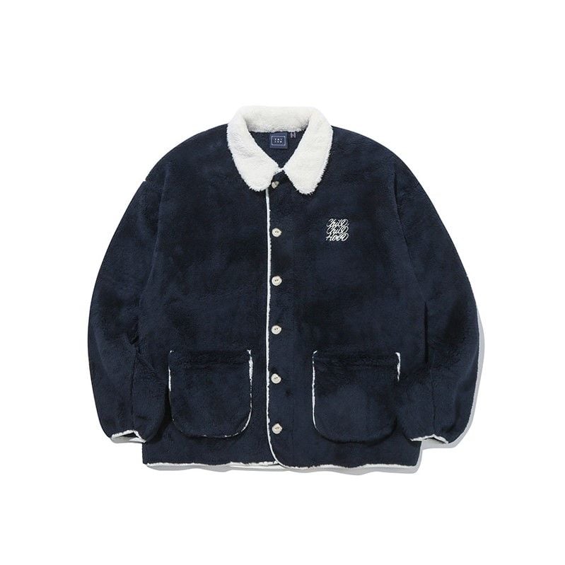  Áo Khoác RMTCRW [ROMANTIC CROWN] - FLEECE BUTTON JACKET NAVY 