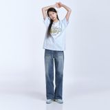  Áo thun - Acmé de la vie - ADLV A LOGO MONOGRAM EMBOSSING EMBROIDERY SHORT SLEEVE T-SHIRT SKY BLUE 