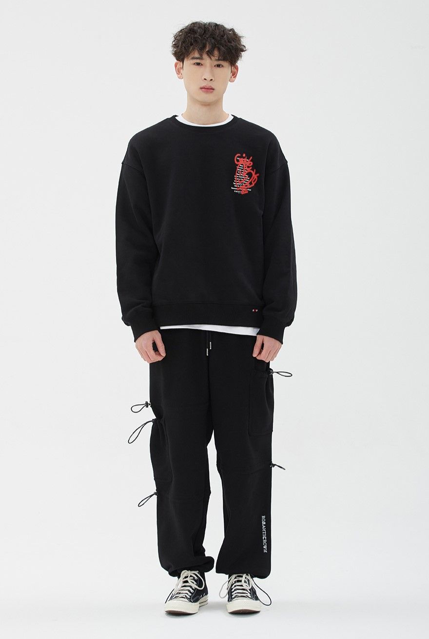  Áo Sweater Cardigan RMTCRW [ROMANTIC CROWN] -  GIVE LOVE SWEAT SHIRT BLACK 