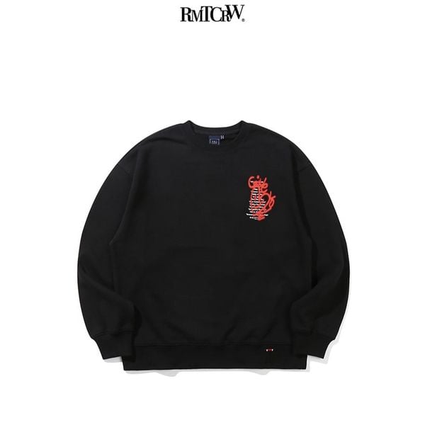  Áo Sweater Cardigan RMTCRW [ROMANTIC CROWN] -  GIVE LOVE SWEAT SHIRT BLACK 