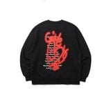  Áo Sweater Cardigan RMTCRW [ROMANTIC CROWN] -  GIVE LOVE SWEAT SHIRT BLACK 
