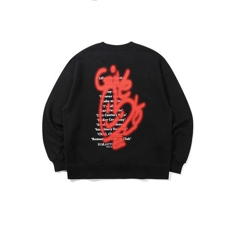 Áo Sweater Cardigan RMTCRW [ROMANTIC CROWN] -  GIVE LOVE SWEAT SHIRT BLACK