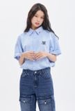  Áo Sơ Mi RMTCRW [ROMANTIC CROWN] -   RECENT LOGO OXFORD SHIRT BLUE 