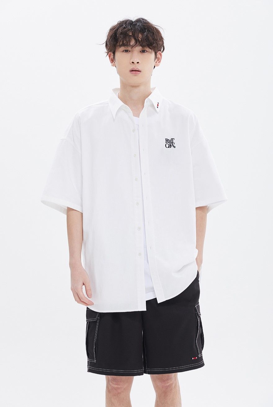  Áo Sơ Mi RMTCRW [ROMANTIC CROWN] -   RECENT LOGO OXFORD SHIRT WHITE 