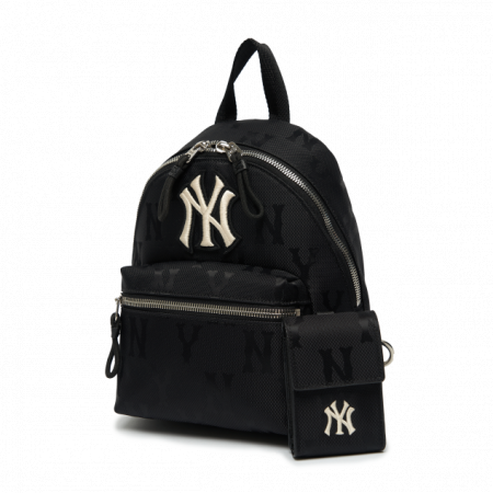  Balo MLB Korea - MONOGRAM NYLON JACQUARD MINI BACKPACK NEW YORK YANKEES - 3ABKS011N-50BKS 