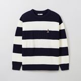  Áo Sweater SPAO [Unisex] - Woody Haji Stripe Sweater Navy - SPKWE4TC40 