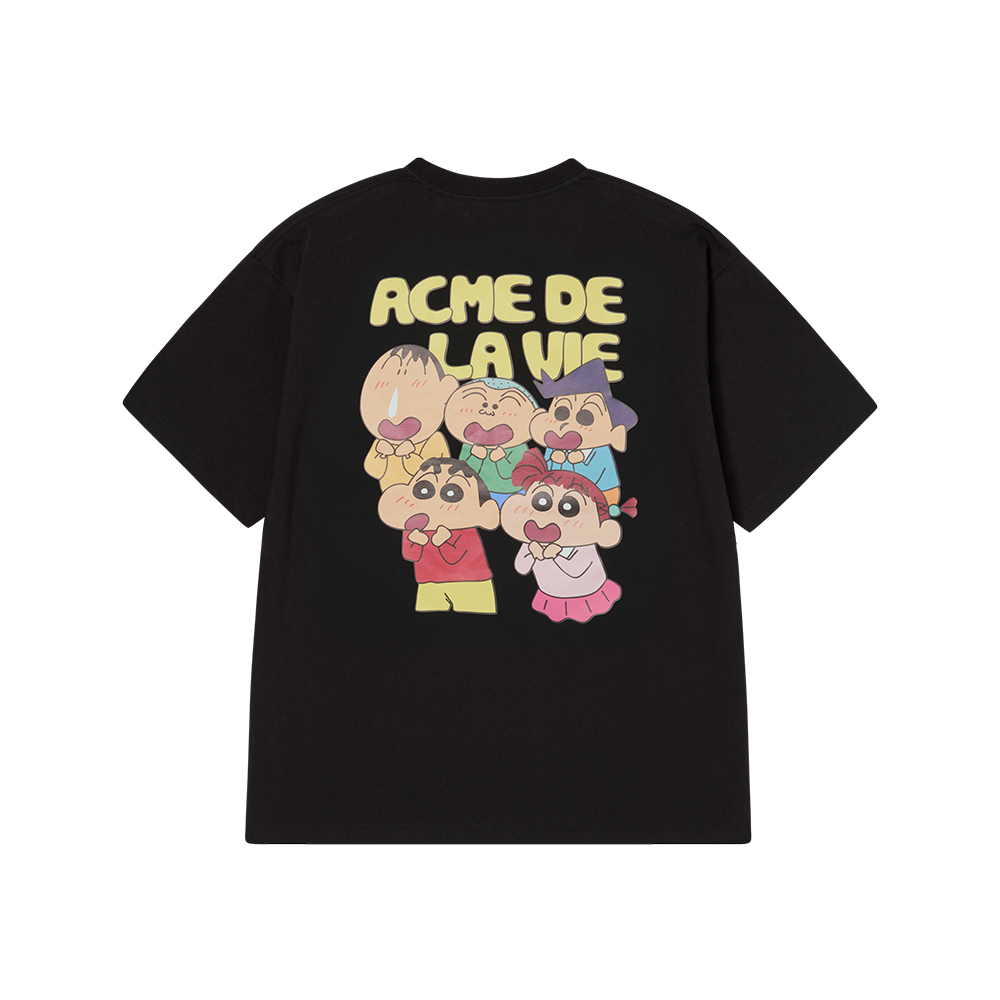 ADLV ♥ SHINCHAN AND FRIENDS SHORT SLEEVE T-SHIRT acmé de la vie ADLV Shinchan & Friends T-Shirt – Black Short