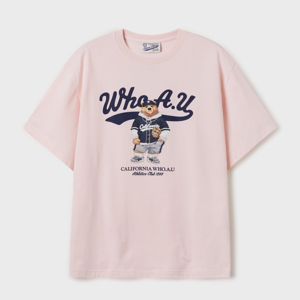  Áo Thun WHOAU (SPAO) - [Unisex] Steve Photo T-Shirt Pink - WHRPF2351U 