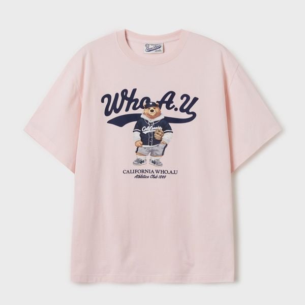 Áo Thun WHOAU (SPAO) - [Unisex] Steve Photo T-Shirt Pink - WHRPF2351U