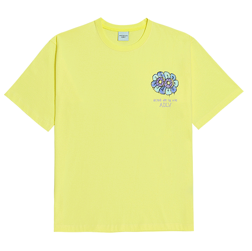 Áo ADLV Donut Flower Graffiti Short Sleeve T-Shirt Light Yellow