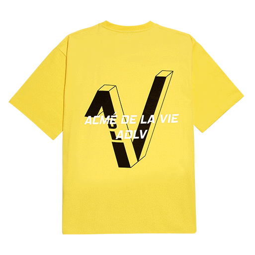  Áo thun - Acmé de la vie - ADLV V SYMBOL LOGO SHORT SLEEVE T-SHIRT LIGHT YELLOW 