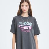  Áo thun MLB [Unisex] Varsity Vintage Washing Graphic Overfit Boston - 3FTSV1053-43CGD 