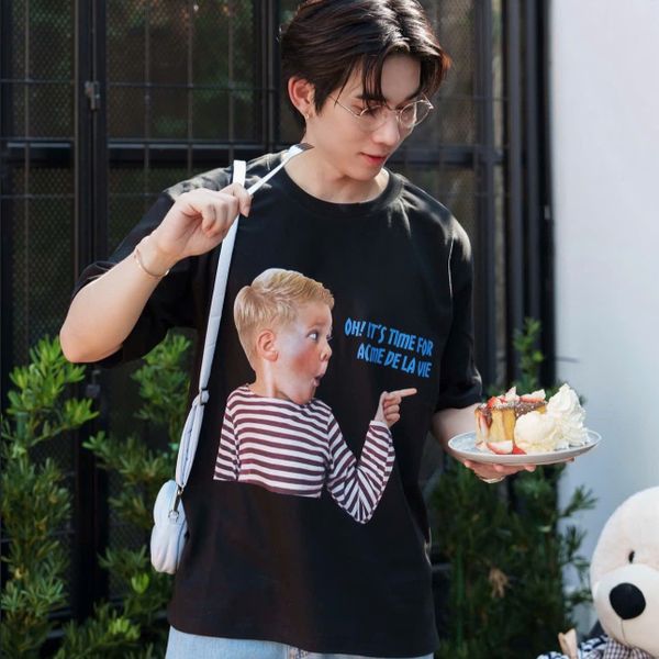  Áo thun Acmé de la vie - ADLV BABY FACE FINGER-POINTING LETTERING BLACK 