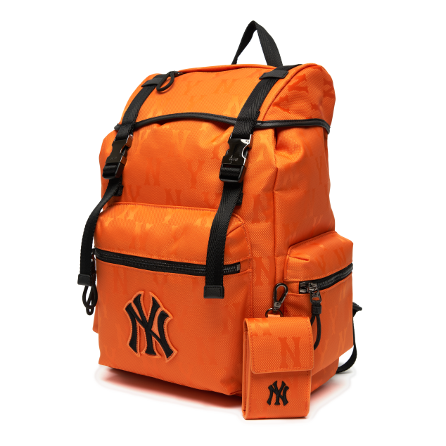  Balo MLB Korea - MONOGRAM NYLON JACQUARD BACKPACK NEW YORK YANKEES  - 3ABKM021N-50ORS 