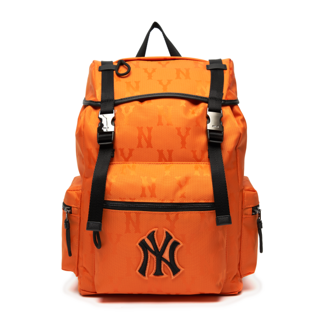  Balo MLB Korea - MONOGRAM NYLON JACQUARD BACKPACK NEW YORK YANKEES  - 3ABKM021N-50ORS 