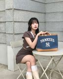  Túi Xách MLB Korea - Varsity Canvas Shopper Bag Ny Yankees Indigo - 3AORL103N-50INS 